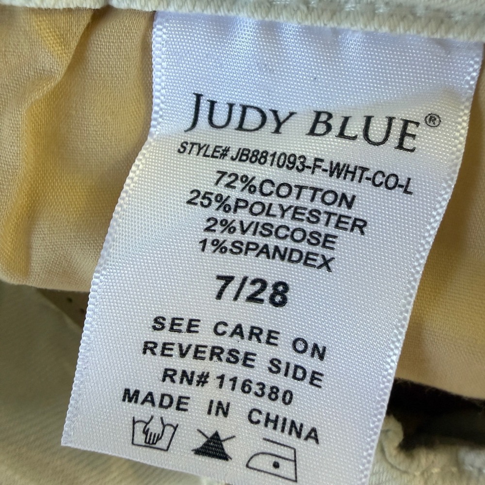 Judy Blue Palazzo Pants Womens 7/28 Long White Featherweight Elastic Drawstring - Picture 14 of 16